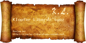 Klopfer Liberátusz névjegykártya